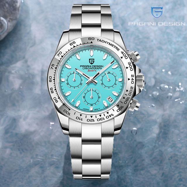 PAGANI DESIGN Chronograph, Quarz, Edelstahl, Blau, Herren - Bild 1