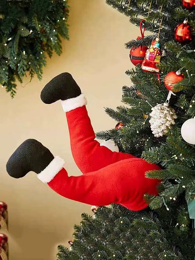 APWIKOGER Weihnachts Elf und Santa Claus Bein Ornament in Rot als hängende Dekoration für den Weihnachtsbaum, Zimmer und Garten - Bild 7