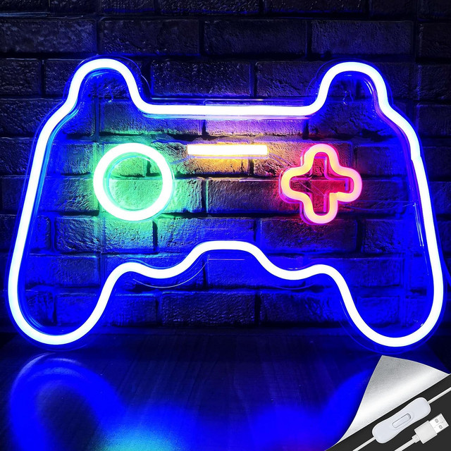 Mrs win LED Gamepad Nachtlampe mit RGB-Beleuchtung für Gamer und Teenager zur Wanddekoration - Bild 1