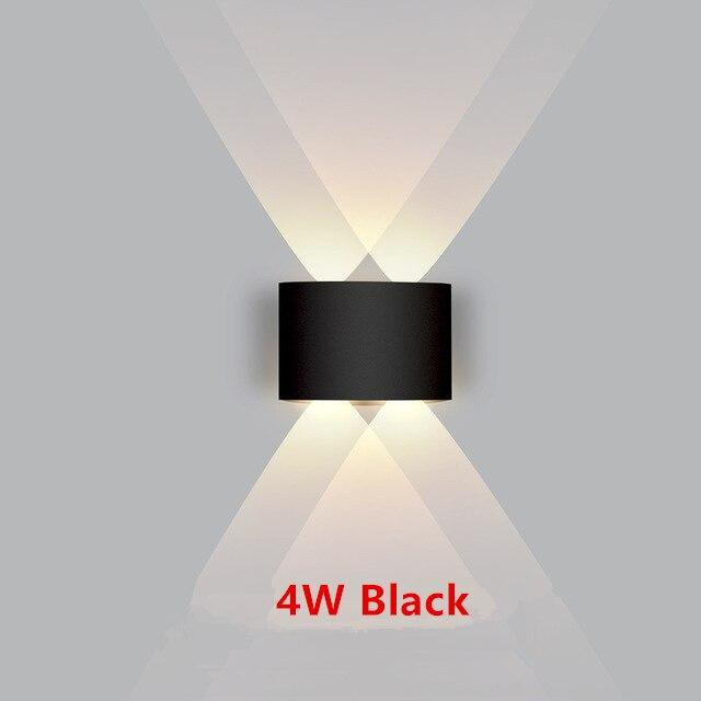 Wasserdichte LED-Wandleuchte für Außen und Innen in Schwarz, Up-Down-Beleuchtung aus Aluminium mit warmweißem Licht, 2W - Bild 2