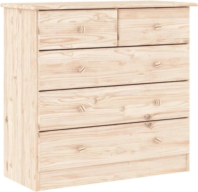 vidaXL Kommode ALTA aus Massivholz Kiefer in Braun, B/T/H: 77 x 35 x 73 cm - Bild 1