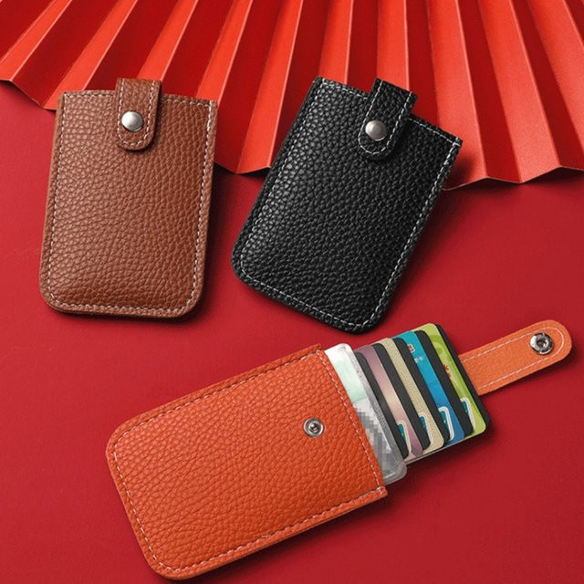 Netui Mini Brieftasche aus PU Leder in Braun mit RFID-Schutz und ausziehbarem Visitenkartenfach für 4 Karten - Bild 1