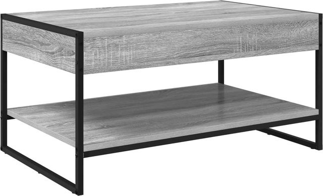vidaXL Couchtisch in Grau Sonoma, rechteckiger Couchtisch aus Holzwerkstoff und Metall, B/T/H: 80 x 50 x 40 cm - Bild 1