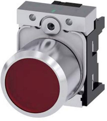 Siemens Drucktaster 3SU1251-0EB20-0AA0 in Rot, transparent, Metall, Durchmesser: 29,5 mm, Höhe: 40 mm, Schutzart IP66 IP67 IP69/IP69K - Bild 1
