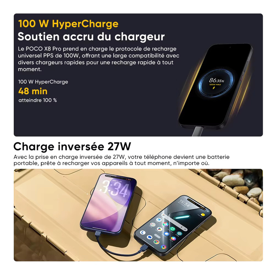 Xiaomi POCO X8 Pro 5G Smartphone Globale Version in Gelb mit Dimensity 8500-Ultra, 6,59 Zoll 1,5K 120Hz AMOLED-Display, 256 GB, NFC und 6500mAh Akku - Bild 4