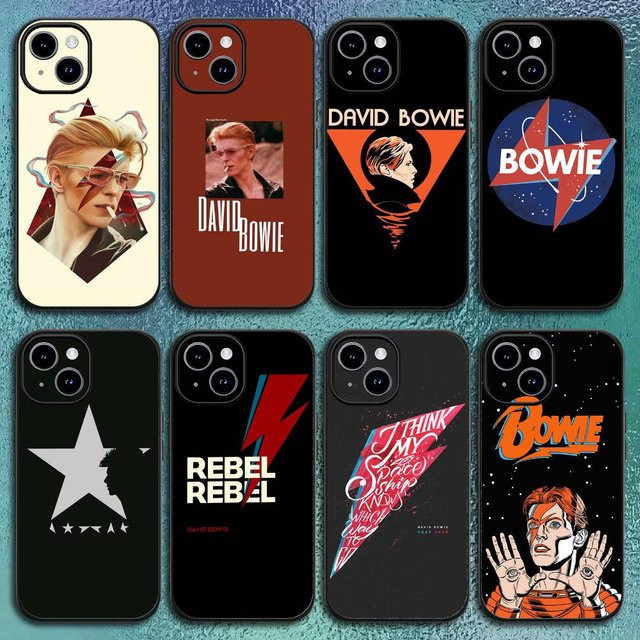 D-David S-Singer B-Bowie Handyhülle für iPhone 17 16 15 14 13 12 Pro Max Plus in Schwarz Softshell - Bild 1