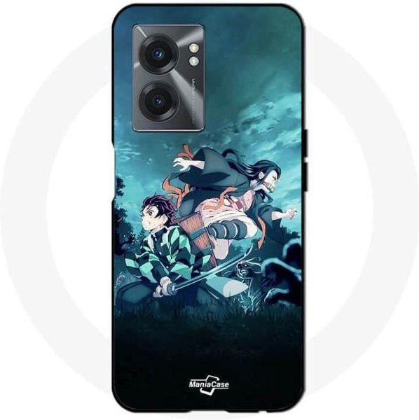 Maniacase Handyhülle für Realme V23 mit Tanjiro und Nezuko Design in Schwarz und Multicolour - Bild 1