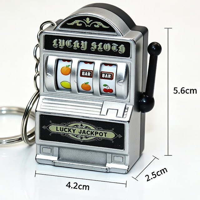 Schlüsselanhänger Spielautomat, grau, Unisex - Bild 1