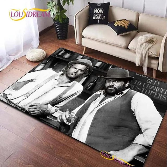 Karpetti Bereichsteppich Bud Spencer & Terence Hill Design, Rutschfeste Bodenmatte für Wohnzimmer, Schlafzimmer oder Küche, B/T: 40 x 60 cm - Bild 1
