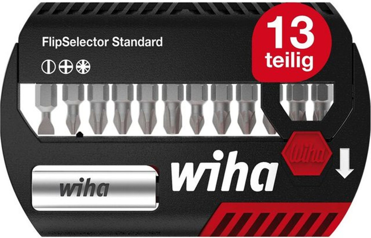 Wiha Bit-Set FlipSelector Standard 13-teilig mit Gürtelclip und magnetischem Bithalter, 1/4 Zoll C6,3 - Bild 2