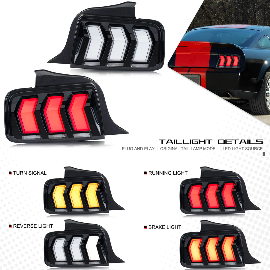 LED-Rückleuchten Set für Ford Mustang 2005-2009 GT Shelby S-197 mit sequentiellem Blinker - Bild 2