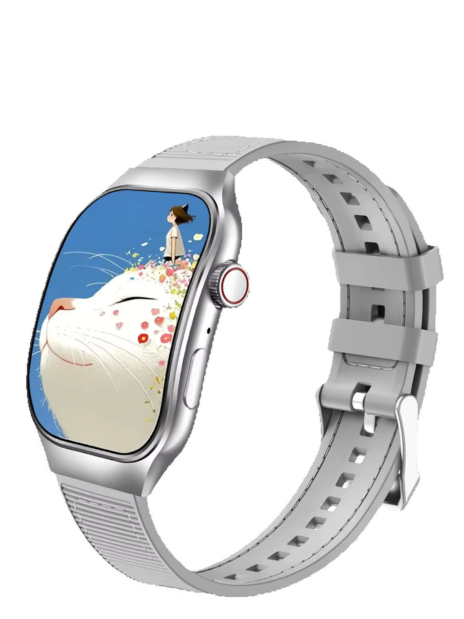 LAXASFIT Smartwatch mit gebogenem 2,01 Zoll Touchscreen, Bluetooth-Anruf, kabellosem Laden, Herzfrequenzmessung und Sprachassistent in Schwarz oder Blau - Bild 6