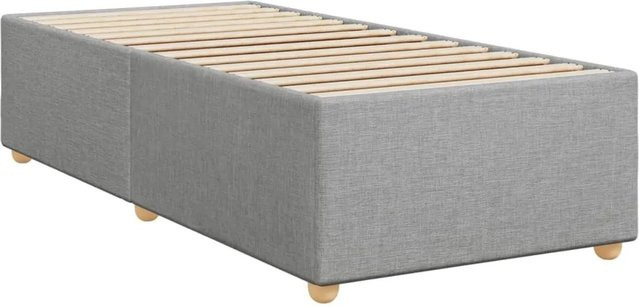 vidaXL Bettgestell ohne Matratze Hellgrau aus Stoff und Holzwerkstoff B/T/H: 90 x 200 cm - Bild 1