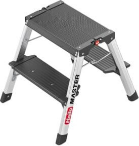 Hailo Aluminium-Doppelstufen-Trittleiter Master D70 in Silber mit 2 Stufen - Bild 1