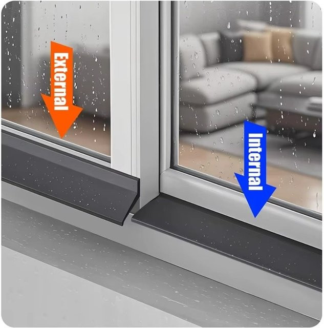 Wasserdichte EPDM-Gummidichtung für Fenster und Bar zur Vermeidung von Wasserrückfluss, Schwarz, Länge: 50 cm - Bild 1