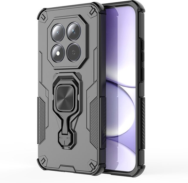 Stoßfeste Magnet-Handyhülle für Xiaomi Redmi Note 15 Pro 4G Plus 5G mit Metallring-Ständer und Kameraschutz in Schwarz und Grün - Bild 1