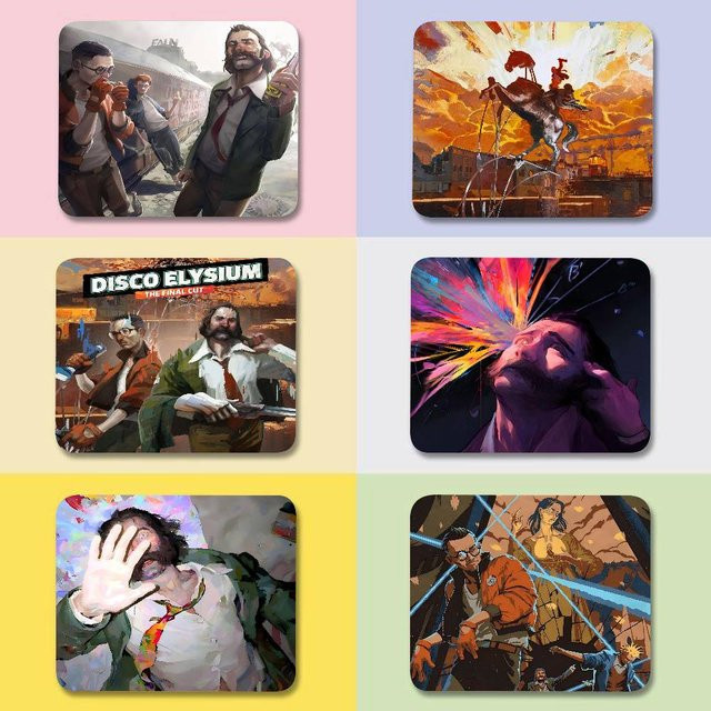Rutschfestes Mauspad im Disco Elysium Design, Mehrfarbig - Bild 1
