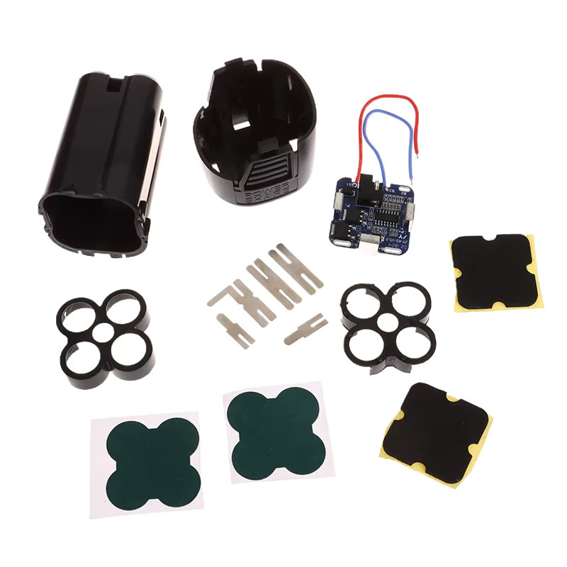 KOQZM 4S BMS 18650 Lithium-Batterie-Aufbewahrungsbox für Elektrowerkzeuge in Schwarz, 16,8V PCBA mit Halterung und Nickel-Kapazitätsaufkleber (ohne Batterie) - Bild 5