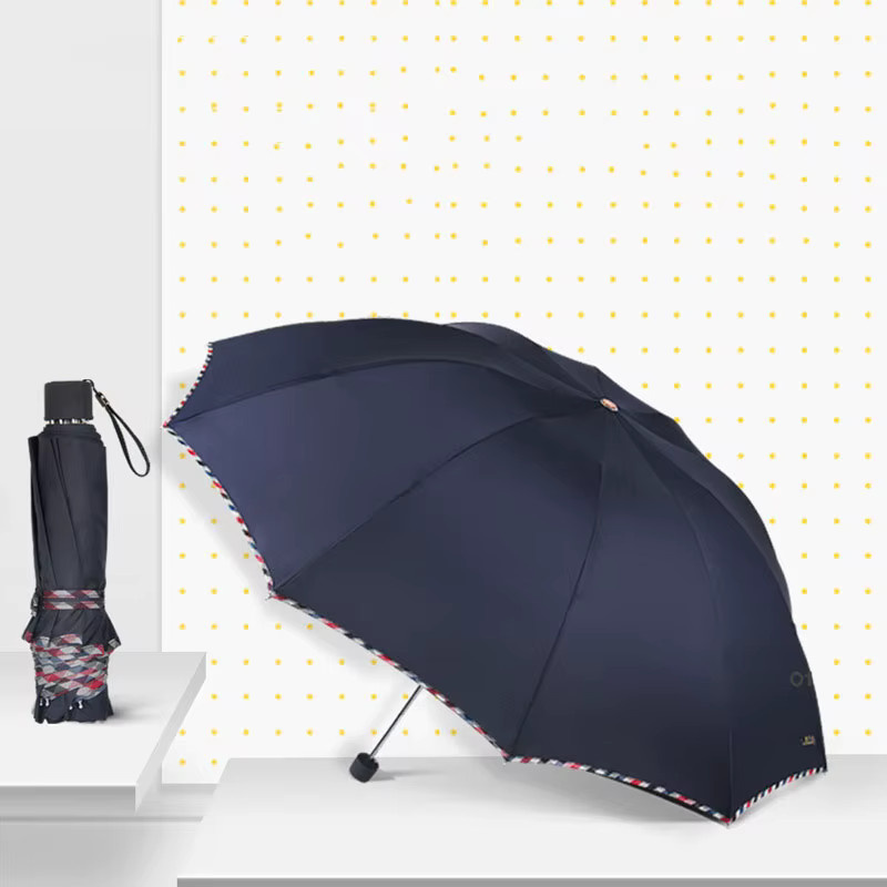 YUYU Faltbarer Doppelperson Regenschirm und Sonnenschirm in Schwarz und Blau - Bild 2