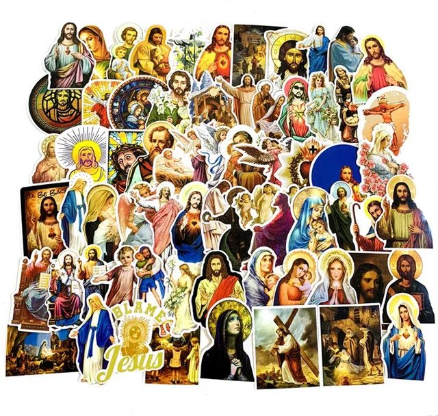 68 Stück Jesus Christian Religion Aufkleber Multicolor wasserfest für Laptop Auto und Gepäck von GOGOTU - Bild 1