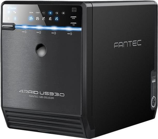 Fantec QB-35U31R Festplatten-Wechselgehäuse 4x SATA USB 3.1 Gen 2 Tower Schwarz mit USB-C und USB-A Anschlüssen - Bild 1