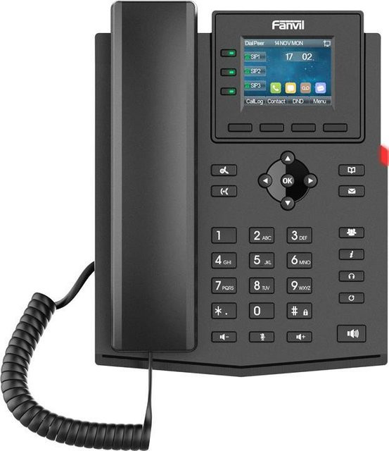 Fanvil X303P IP-Telefon Schwarz mit Linux-Betriebssystem und Caller-ID für Tisch oder Wandmontage - Bild 1