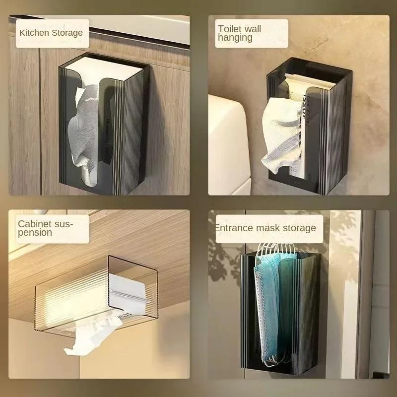 Wasserdichte Toilettenpapierhalter Box von IYUEQIANLI zur Aufbewahrung in Badezimmer und Küche, Schwarz oder Transparent - Bild 3