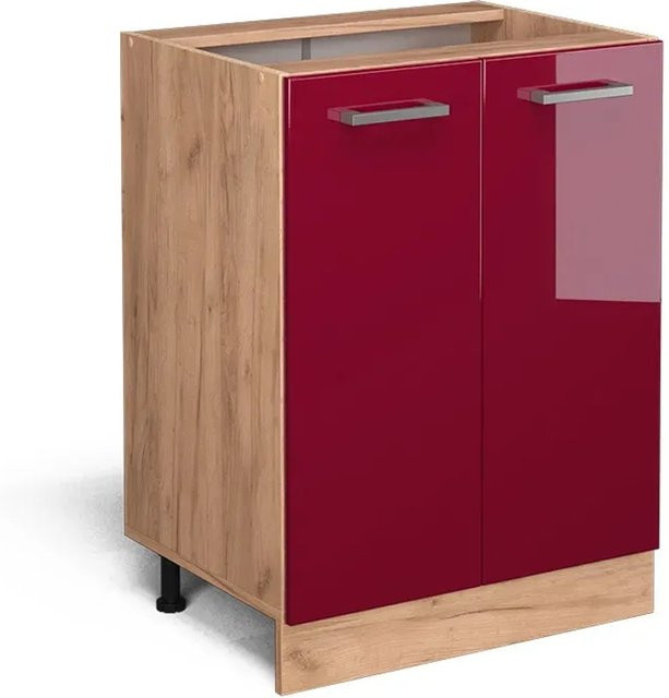 Vicco Küchenunterschrank R-Line Bordeaux Goldkraft Hochglanz Breite: 60 cm, Tiefe: 46 cm, Höhe: 81,6 cm - Bild 2