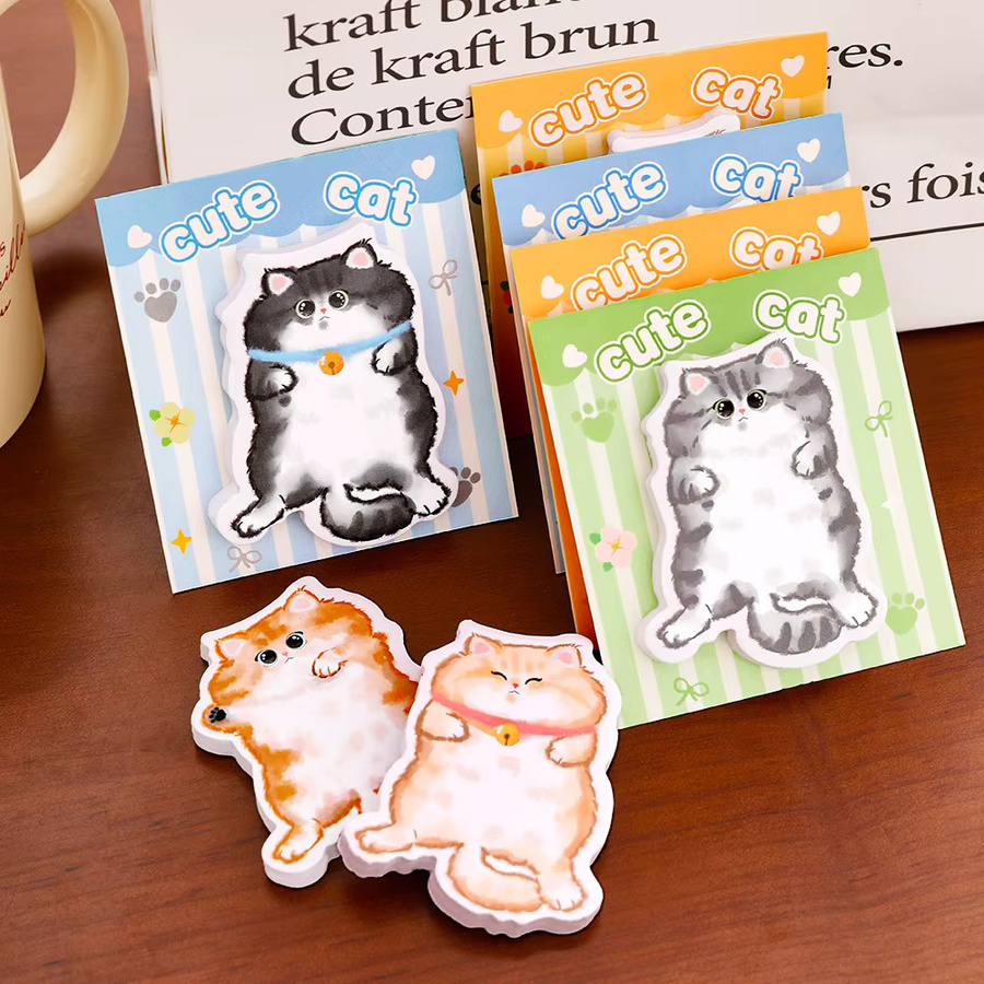 TWBEB Kawaii Katzenform Haftnotizen in Mehrfarbig mit 30 Blatt pro Block - Bild 4