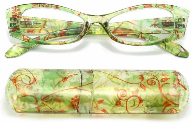 Dote Lesebrille, oval, Vollrand, Kunststoff, grün, Unisex - Bild 1