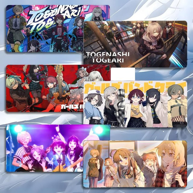 Band Music T-TOGENASHI TOGEARI Gaming-Mauspad mit LockEdge, große Schreibtischunterlage aus PC, Schwarz/Mehrfarbig - Bild 1
