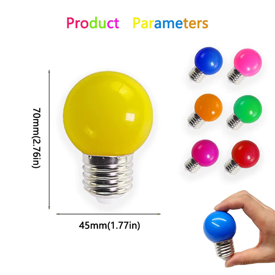 4er-Set G45 RGB LED-Glühbirnen E27 3W Multicolour für Party und Dekoration - Bild 2