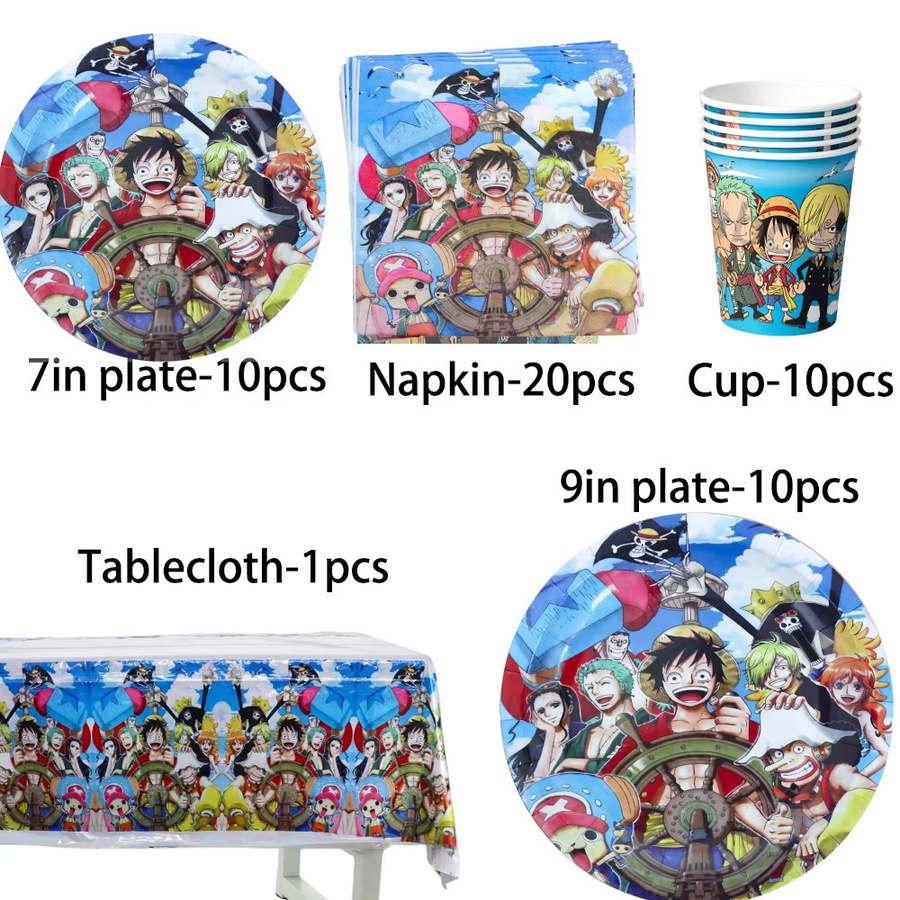 Bandai One Piece Anime Party-Deko-Set mit Banner, Luftballons und Tortendekoration in Mehrfarbig - Bild 3