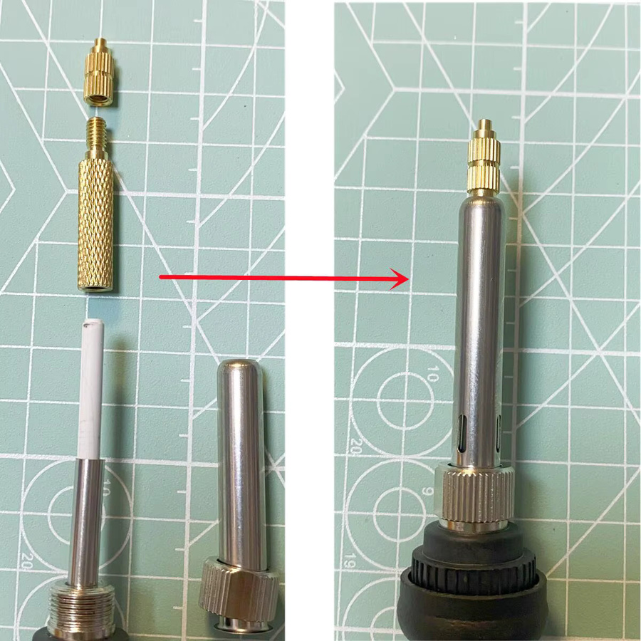 Wärmeeinsatz Werkzeugadapter mit Spitze für eingebettete Muttern M2 M2,5 M3 M4 M5 M6 M8 kompatibel mit 936 937 900M Lötkolben - Bild 2