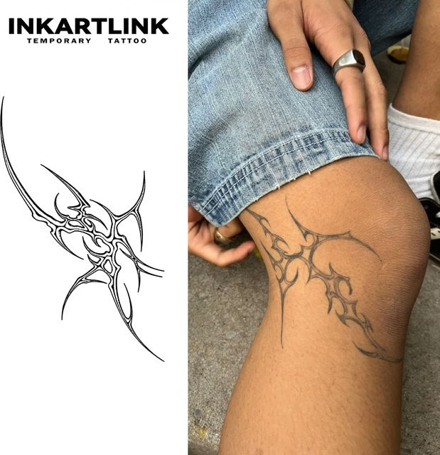 INKARTLINK Tribal Abstraktes Tattoo, wasserfester semi-permanenter Aufkleber - Bild 1