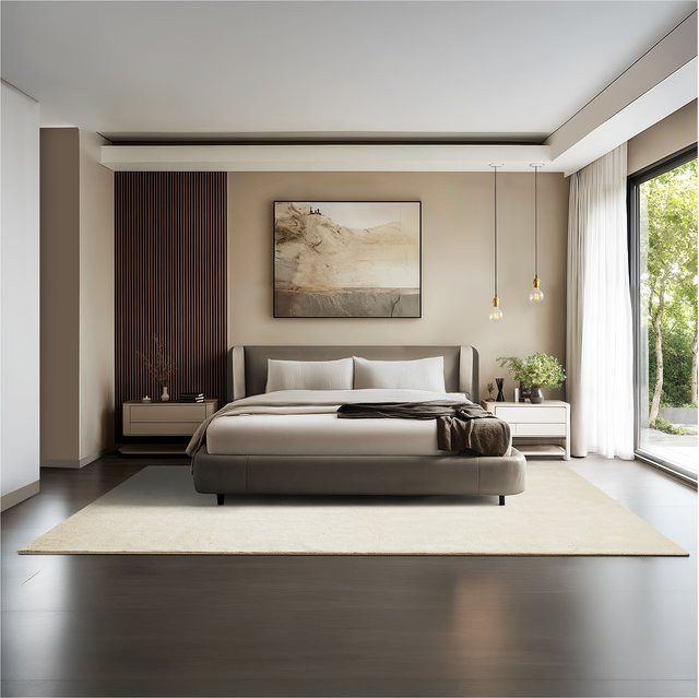 tectake Kurzflorteppich Soft Zone Beige, B/T/H: 200 x 290 x 1,50 cm - Bild 1