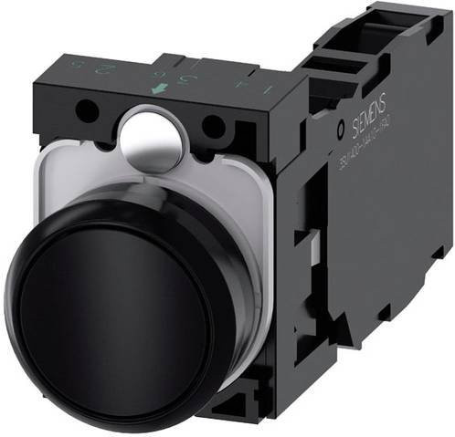 Siemens Drucktaster 3SU1100-0AB10-1FA0 mit rundem Frontring aus Kunststoff in Schwarz - Bild 1