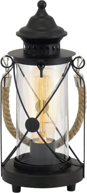 Eglo Tischleuchte Bradford Schwarz, 1-flammig, Laternen-Design, Durchmesser: 14 cm, Höhe: 33 cm - Bild 1
