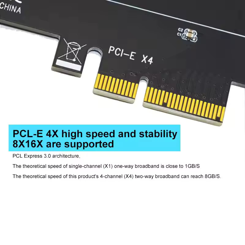 T.F.SKYWINDINTL PCIe zu M.2 NVMe SSD Adapter Karte in Schwarz für M-Key SSDs 2230-2280 - Bild 5