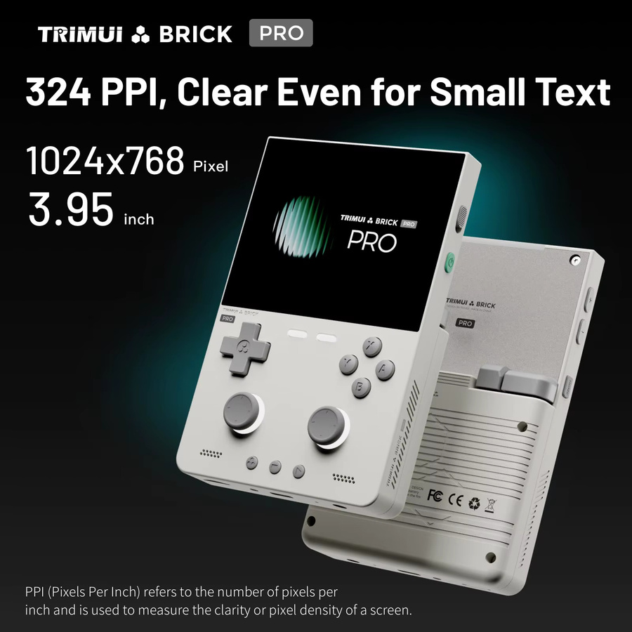TrimUI Brick Pro Linux Open-Source Handheld-Konsole Retro-Spielgerät in Weiß mit 3,95 Zoll Display - Bild 2