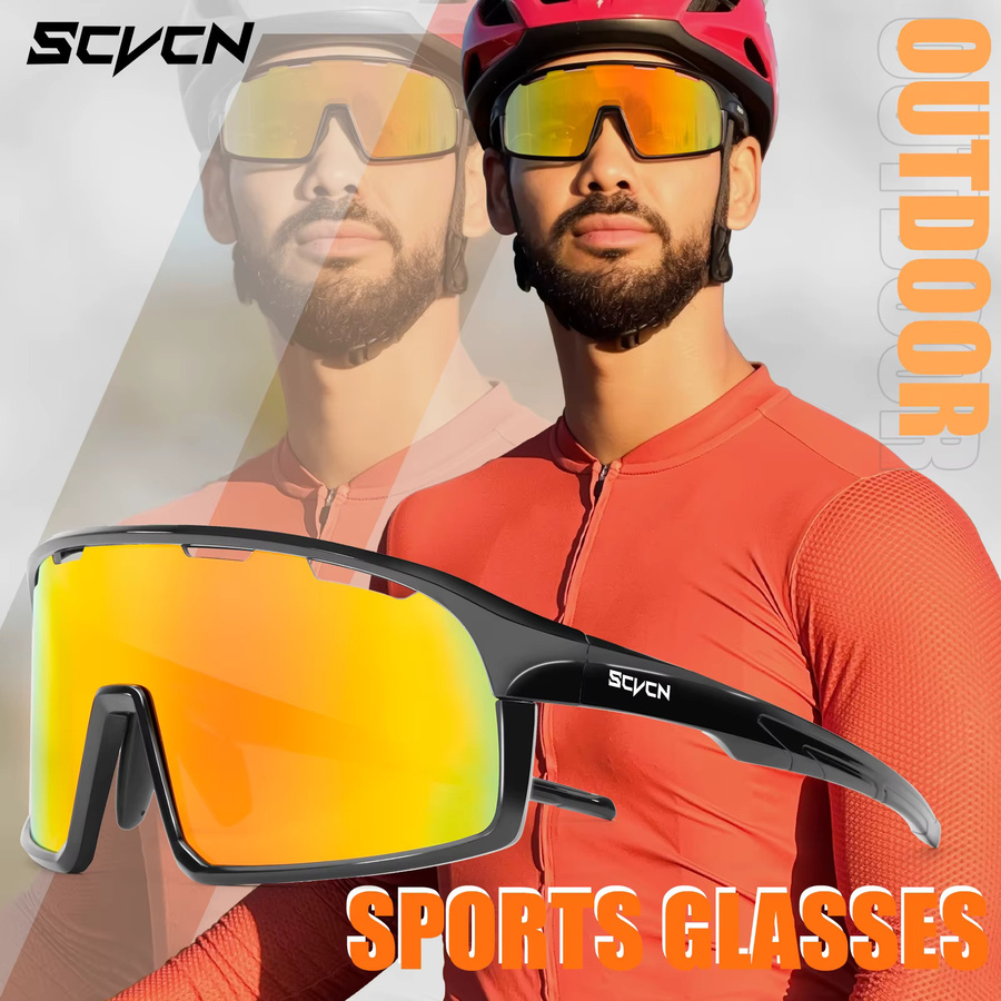 SCVCN TR90 Sportsonnenbrille, Vollrand, Black, Herren - Bild 2