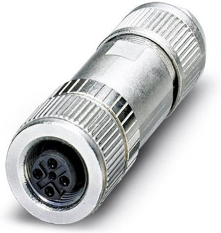Phoenix Contact 1554526 Sensor-Aktor-Datensteckverbinder M12 Buchse gerade, 4 Pol, silber - Bild 1