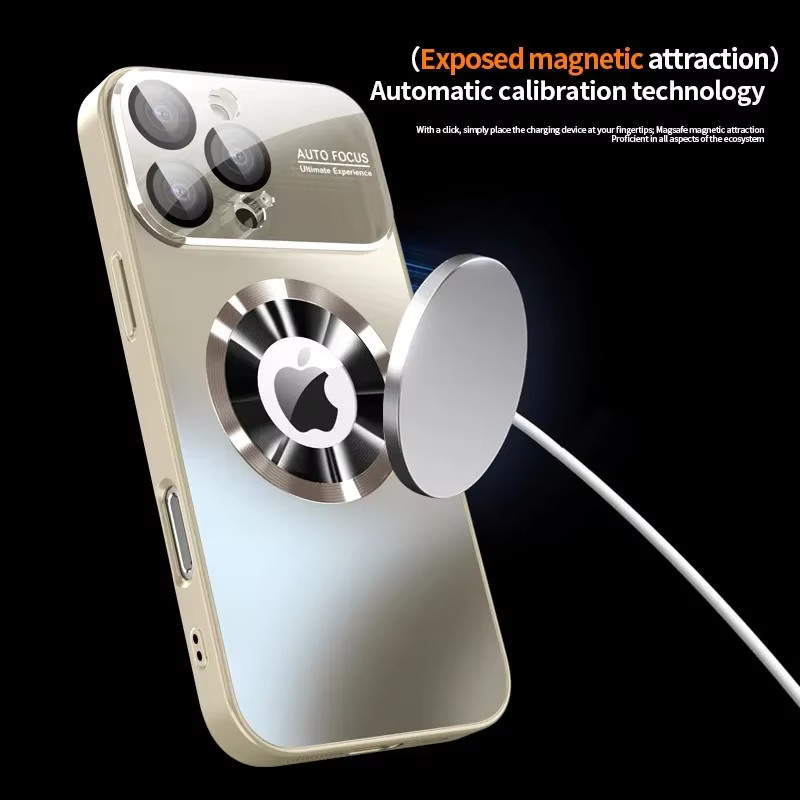 EIENACOCO Titan-Style Matte Handyhülle für iPhone 17 16 15 14 Plus 13 12 Pro Max mit MagSafe und Glaslinsen-Kameraschutz in Grau - Bild 4