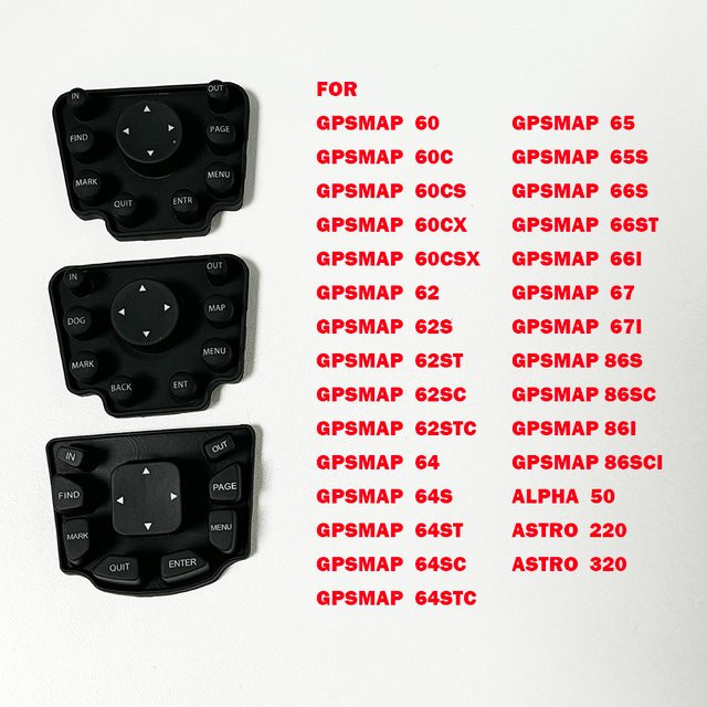 Garmin Ersatz-Tastatur aus Gummi für GPS-Geräte wie GPSMAP 60 62 64 65 66 67 86 sowie Astro 220 320 430 900 und Alpha 50 - Bild 1