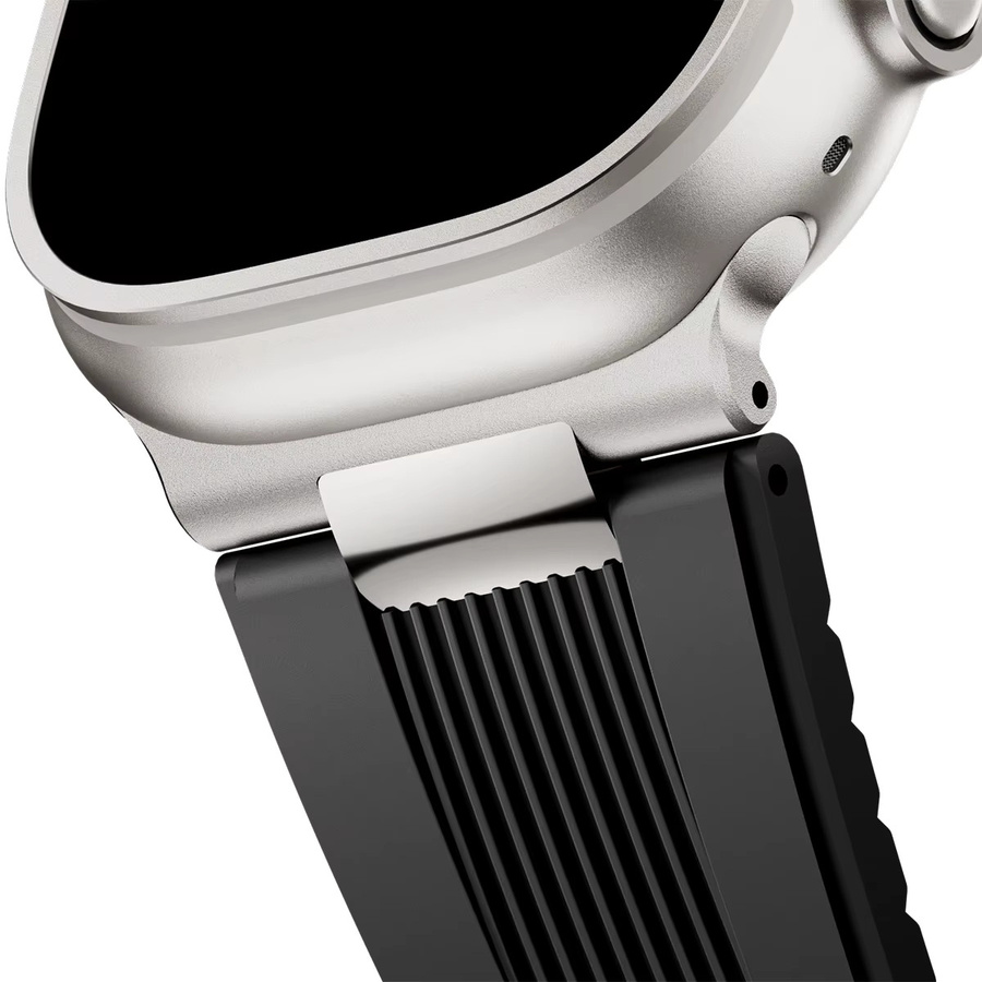 CHIICSMART Uhrenarmband Silikon, Schwarz, Sport-Gummiband - Bild 4