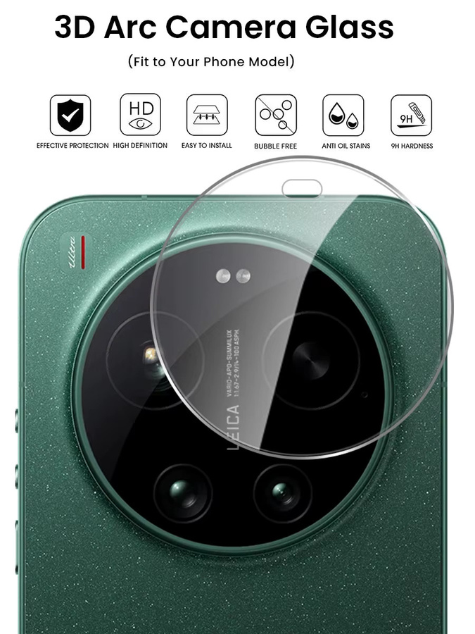 Xiaomi 17 Ultra Rückkameraschutz aus gehärtetem Glas, 3D gebogen, transparent, 3er-Set - Bild 7