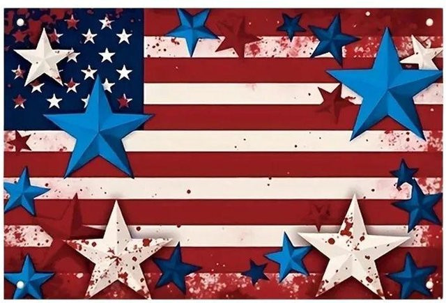 Patriotischer Wandteppich Sterne und Streifen von JMG Household Supplies aus Polyester, B: 60 cm, H: 40 cm - Bild 1