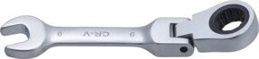 BGS Ratschenring-Maulschlüssel 6909, kurz und abwinkelbar, SW 9 mm, silberfarben - Bild 1