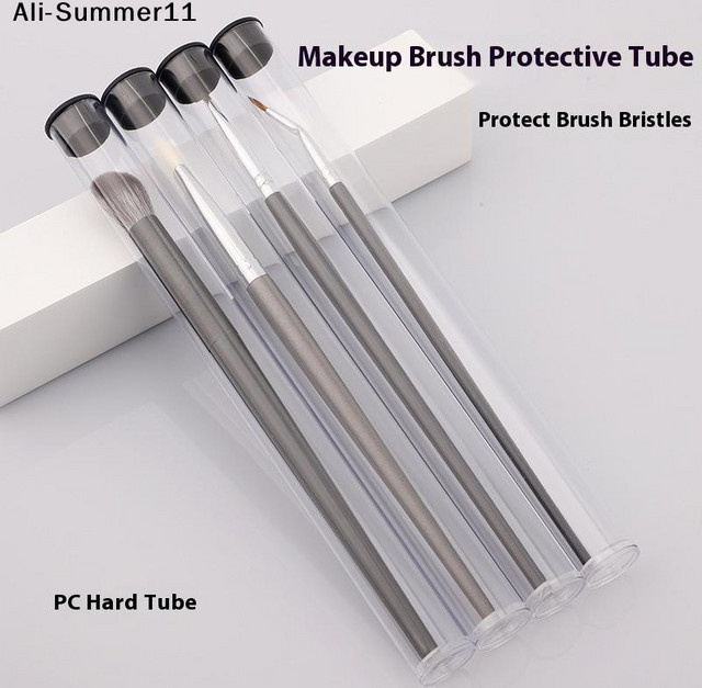 A6L Transparenter Aufbewahrungsbehälter aus Kunststoff, Drehbarer zylindrischer Stifthalter und Make-up-Pinsel-Etui, Höhe: 18,0 cm, Durchmesser: 4,0 cm - Bild 1