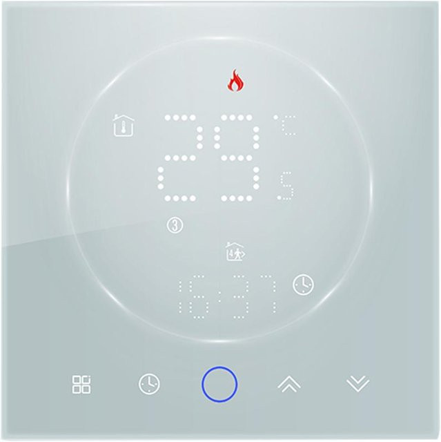 TOMTOP JMS Smart Thermostat 16A Digitaler Temperaturregler für Fußbodenheizung mit LED-Anzeige und Kindersicherung in Weiß - Bild 1